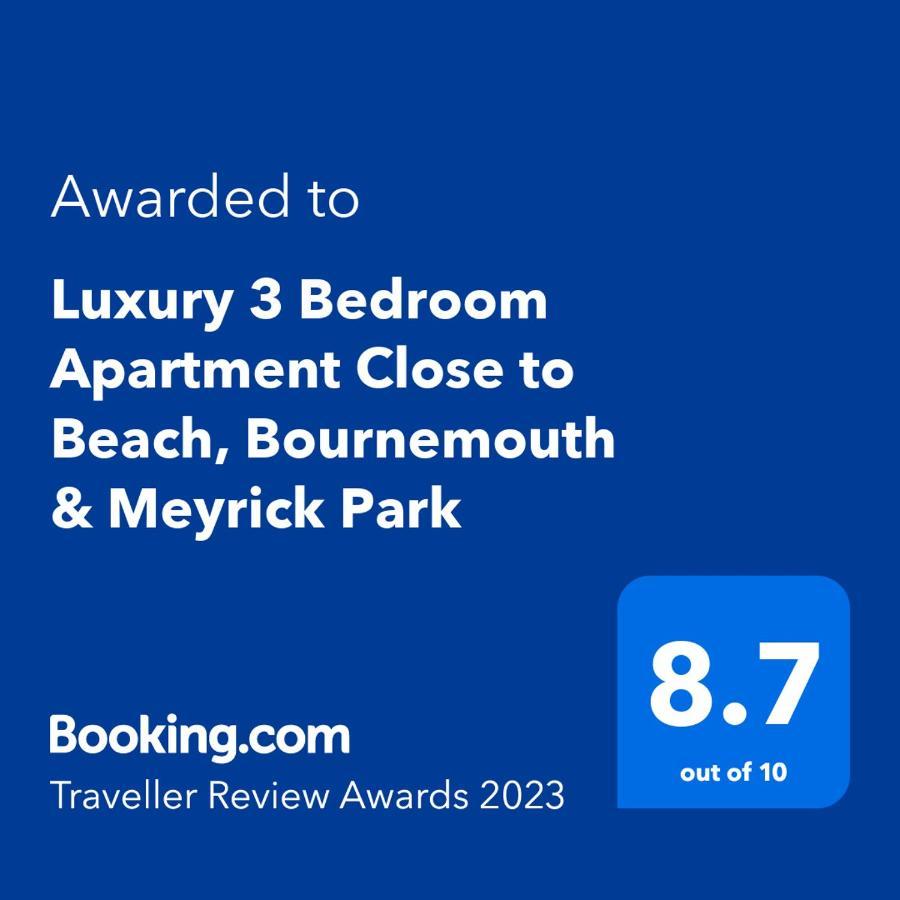 Luxury 3 Bedroom Apartment Close To Beach, Bournemouth & Meyrick Park Eksteriør bilde